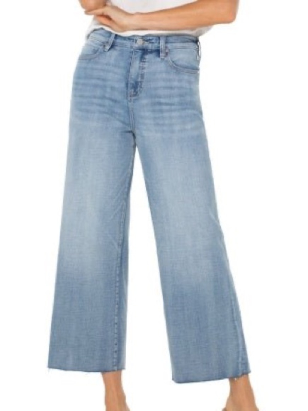 Liverpool Light Blue Wide Leg Crop Jeans
